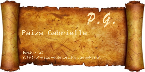 Paizs Gabriella névjegykártya